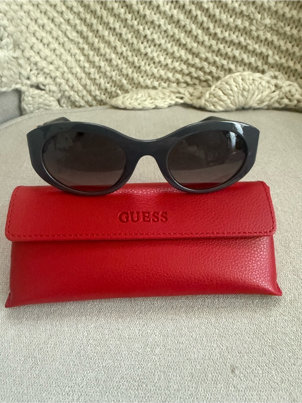 Guess Gray Sunglasses with Red Case